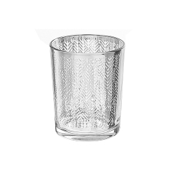 MAISON CONCEPTS Glass Votive Holder Leaf In Silver