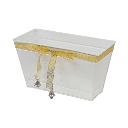 MAISON CONCEPTS Christmas Snowflake Metal Planter Rectangle In White