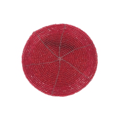 MAISON CONCEPTS Christmas Beaded Round Coaster - Set Of 6 In Red