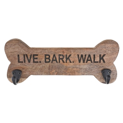 MAISON CONCEPTS Wood Bone Shape Live Bark Walk With 2 Hooks In Black