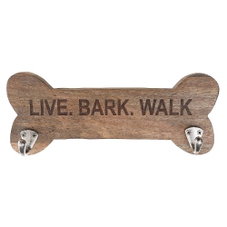 MAISON CONCEPTS Wood Bone Shape Live Bark Walk With 2 Nickel Hooks