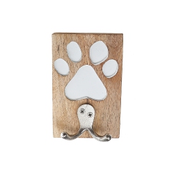 MAISON CONCEPTS Etched Wooden Paw With Double Prong Hook Nickel