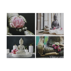 MAISON CONCEPTS Canvas Wall Art Zen Buddha - Set Of 4