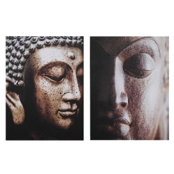 MAISON CONCEPTS Canvas Wall Art Buddha Head - Set Of 2