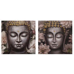 MAISON CONCEPTS Hand Painted Canvas Wall Art Rosy Buddha - Set Of 2