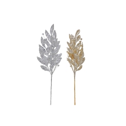MAISON CONCEPTS Christmas Glitter Leaves Spray - Set Of 2