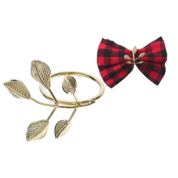 MAISON CONCEPTS Metal Leaf Napkin Ring - Set Of 6 In Gold