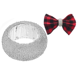 MAISON CONCEPTS Beaded Napkin Ring - Set Of 6 In Silver