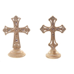 REGENCY Jeweled Cross On Base In Gold