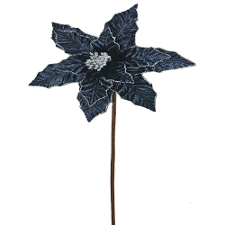 REGENCY 24" Glitter Edge Velvet Poinsettia Stem