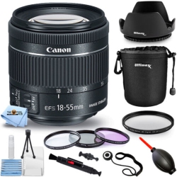 CANON Ef-S 18-55MM F/4-5.6 Is Stm Lens 1620C002 Filter Bundle - New In Box In White