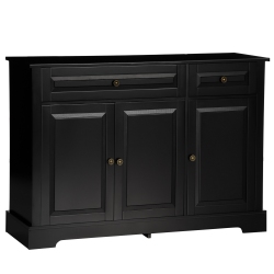 HOMCOM Sideboard Buffet Cabinet, Modern Kitchen Cabinet With 2 Drawers And Adjustable Shelves, Coffee Bar Cabinet In Black