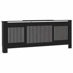VIDAXL Radiator Cover With Top Storage Shelf, Heater Cover, Mdf, 55.5-80.7"x7.5"x32.1" In Black