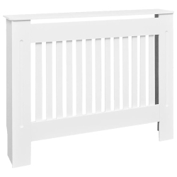 VIDAXL Radiator Cover With Top Storage Shelf, Heater Cover, Mdf, 44.1"x7.5"x32.1" In White