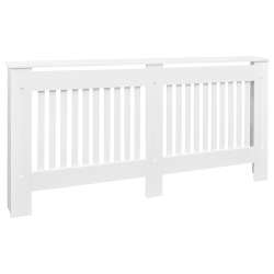 VIDAXL Radiator Cover With Top Storage Shelf, Heater Cover, Mdf, 67.7"x7.5"x32.1" In White