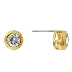 JGI Bezel Stud Earrings In Gold