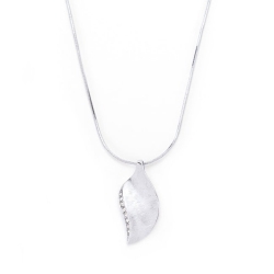JGI Rhodium Plated Crystal Leaf Necklace In Multicolor