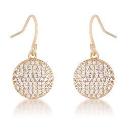 JGI .6 Ct Elegant Cz Plated Disk Earrings
