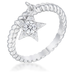 JGI Cubic Zirconia Star Charm Fashion Ring In Multicolor