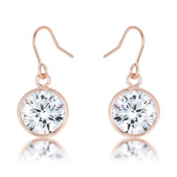JGI 5.5 Ct Rose Cz Drop Earrings In Gold