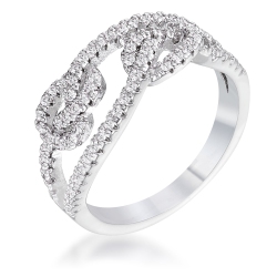 JGI 1.15Ct Plated Cz Pave Double Knot Ring