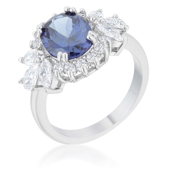 JGI Krizia 4.2Ct Tanzanite Cz Rhodium Classic Ring In Multicolor