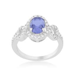 JGI Tanzanite Halo Pave Cocktail Ring