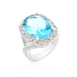 JGI Oval Topaz Cocktail Ring In Blue