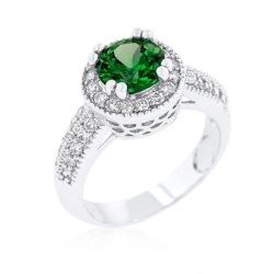 JGI Emerald Halo Engagement Ring In Multicolor