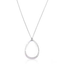 JGI Rhodium Plated Crystal Teardrop Necklace In Multicolor