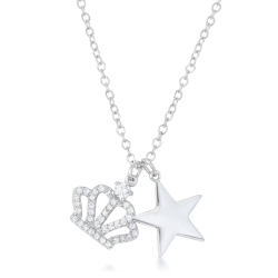 JGI Vanessa Crown & Star Charm 0.4 Ct Pendant In Multicolor