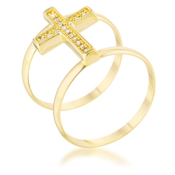JGI Francis 0.08Ct Cz 14K Contemporary Cross Ring In Gold