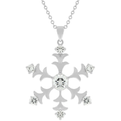 JGI Rhodium Plated Snowflake Pendant In Multicolor