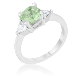 JGI Shonda 1.8Ct Peridot Cz Rhodium Cushion Classic Statement Ring In Multicolor
