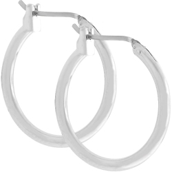 JGI Simple Silvertone Hoop Earrings In Multicolor