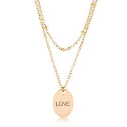 JGI 18K Plated Double Chain Love Necklace In Gold