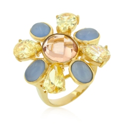JGI Multi-Cubic Zirconia Floral Ring