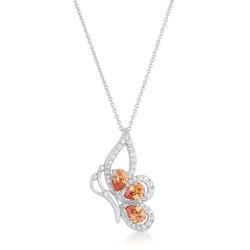 JGI Karen 2.8Ct Cz Rhoidum Butterfly Drop Necklace In Champagne