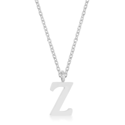 JGI Elaina Rhodium Stainless Steel Z Initial Necklace In Multicolor