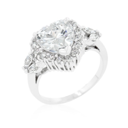 JGI Heart Halo Engagement Ring