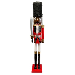 RC HOMEDECOR 47.25" ~4Ft Tall Life-Size Large/giant Glitter Christmas Wooden Nutcracker King African/black In Blue