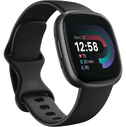 FITBIT Refurbished Excellent - Versa 4 Fitness Smartwatch- Black/graphite