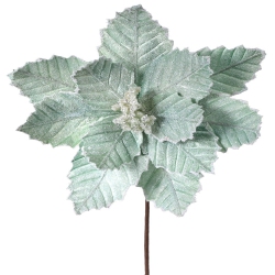REGENCY 20" Sugared Poinsettia Stem -Green