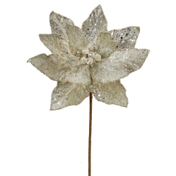 REGENCY Micro Beaded/sequins Poinsettia Stem-Plat