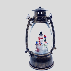 RC HOMEDECOR Water Snow Glitter Lantern With Snowman Family