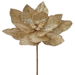 REGENCY Micro Beaded/sequins Poinsettia Stem-Gold