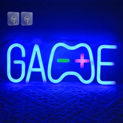 HLD Cool Game Shaped Neon Signs, Light Up Led Neon Lights \w Stand - Best Gaming Wall Room Party Decor Accessories -Birthday Gift for Teen Boys Kids