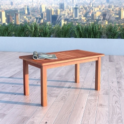 CORLIVING Miramar Contemporary Rectangular Outdoor Coffee Table - Cinnamon In Brown