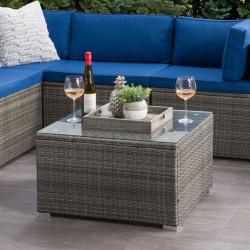 CORLIVING Parksville Modern Square Patio Coffee Table - In Grey