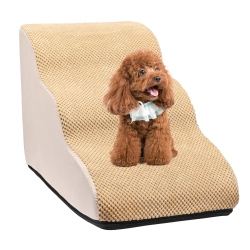 LIVINGBASICS High Resilience Pet Stairs With Non-Slip Bottom, 3 Tier Dog Step Stairs Pet Ramp for Bed Couch And Joint Pain Dog